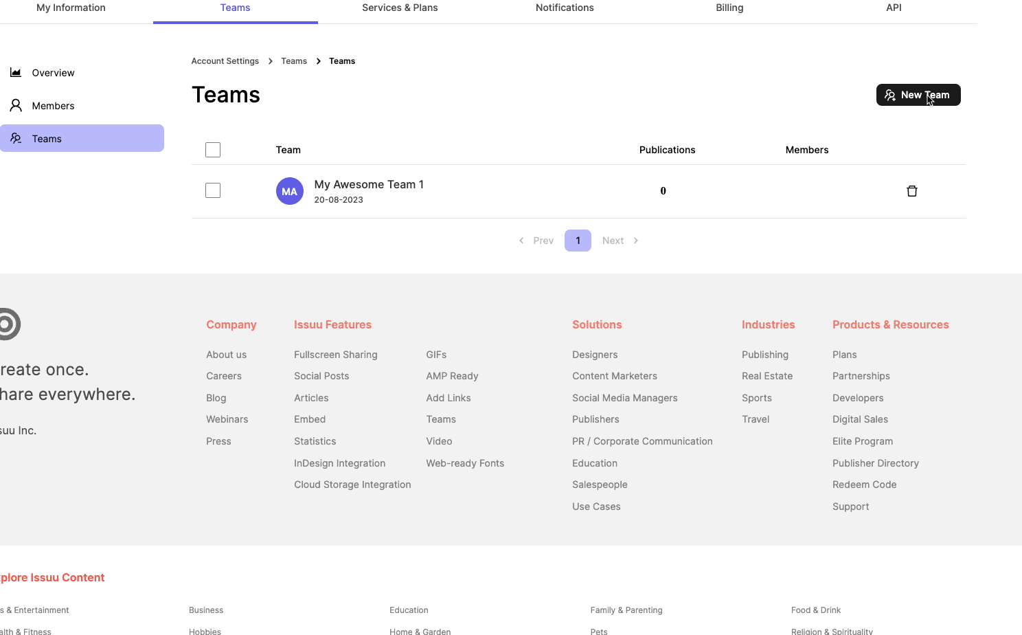 Creating and managing teams Issuu Help Center