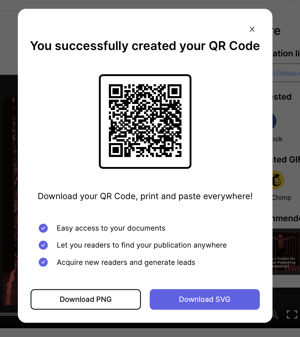 Share Your Content With Qr Codes Issuu Help Center 7916